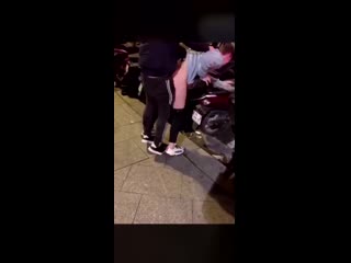drunk people fuck on a moped.